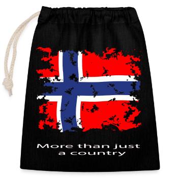 Norway flag vintage - Closable cotton gift bag (25x30cm) - black - Front