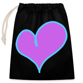 Cœur Valentin Chère petite amie - Sac cadeau en coton avec cordon (25 x 30 cm) - noir - Devant