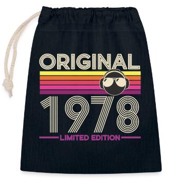 Originale Retro Limited Edition von 1978 - Verschließbarer Geschenkbeutel aus Baumwolle (25x30cm) - Navy - Vorne