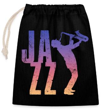 Jazz Retro - Verschließbarer Geschenkbeutel aus Baumwolle (25x30cm) - Schwarz - Vorne