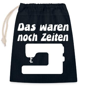 Nähmaschine - Verschließbarer Geschenkbeutel aus Baumwolle (25x30cm) - Navy - Vorne