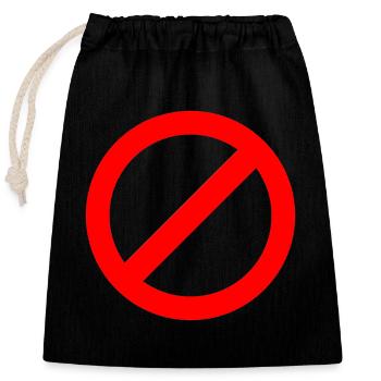 Not Allowed - Closable cotton gift bag (25x30cm) - black - Front