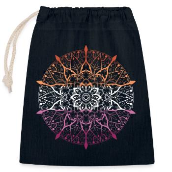 Mandala-lesbisch - Verschließbarer Geschenkbeutel aus Baumwolle (25x30cm) - Navy - Vorne