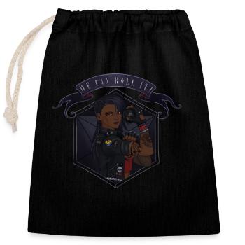 We can roll it! Black - Closable cotton gift bag (25x30cm) - black - Front