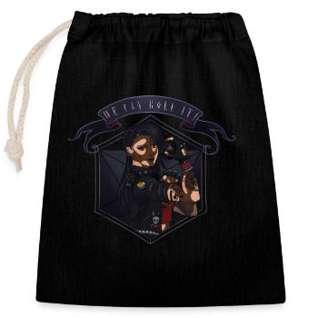 We can roll it! Vitiligo - Closable cotton gift bag (25x30cm) - black - Front