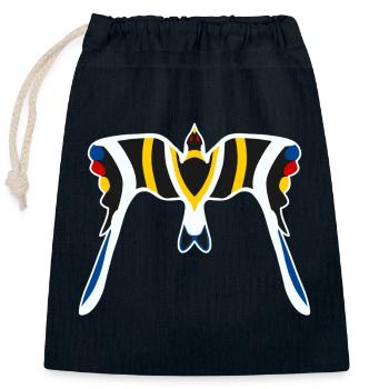 Manta Neon Black Yellow - Closable cotton gift bag (25x30cm) - navy - Front