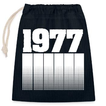 1977 - Verschließbarer Geschenkbeutel aus Baumwolle (25x30cm) - Navy - Vorne