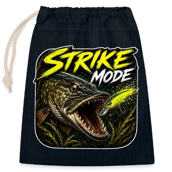 Strike-Mode Hechtfischerei-Design - Verschließbarer Geschenkbeutel aus Baumwolle (25x30cm) - Navy - Vorne