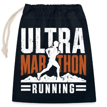 Ultra-Marathon-Lauf mit Stress - Verschließbarer Geschenkbeutel aus Baumwolle (25x30cm) - Navy - Vorne