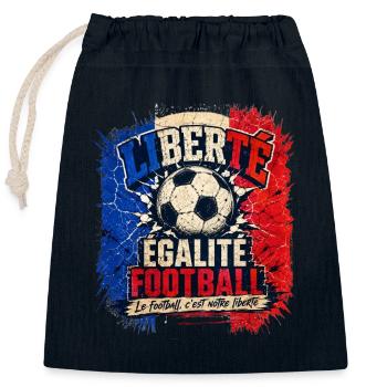 Football Liberté et Égalité | Tournoi 2026 Cadeau - Sac cadeau en coton avec cordon (25 x 30 cm) - bleu marine - Devant