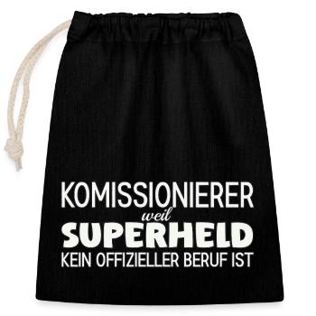 Picker Superhero - Closable cotton gift bag (25x30cm) - black - Front