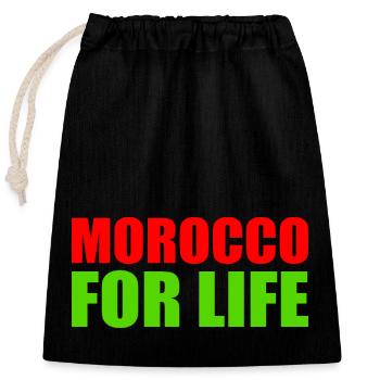 Morocco for life - maroc - Sac cadeau en coton avec cordon (25 x 30 cm) - noir - Devant