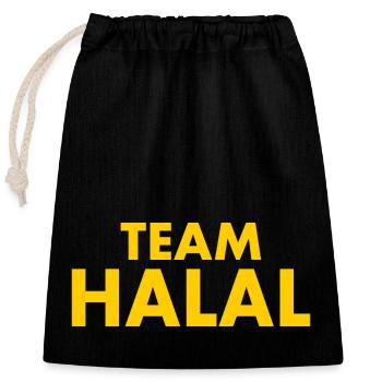 Team halal - Verschließbarer Geschenkbeutel aus Baumwolle (25x30cm) - Schwarz - Vorne