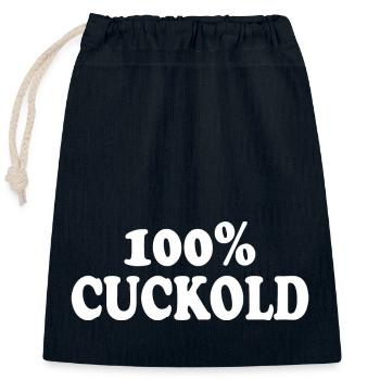 cuckold - Verschließbarer Geschenkbeutel aus Baumwolle (25x30cm) - Navy - Vorne