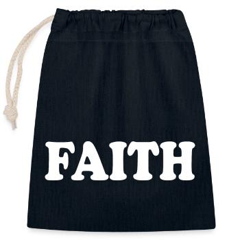 Faith - Closable cotton gift bag (25x30cm) - navy - Front