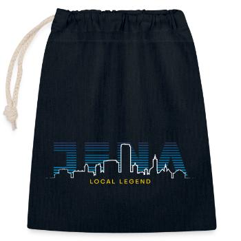 Jena Local Legend - Verschließbarer Geschenkbeutel aus Baumwolle (25x30cm) - Navy - Vorne