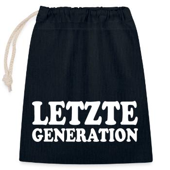 Letzte generation - Verschließbarer Geschenkbeutel aus Baumwolle (25x30cm) - Navy - Vorne
