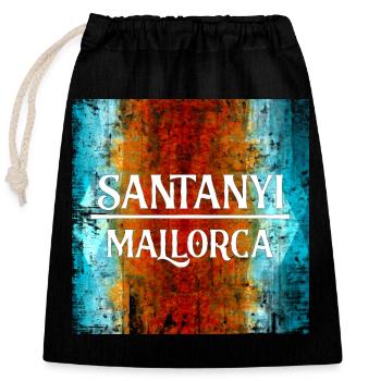 Santanyi Mallorca Urban Style Surreal Art - Verschließbarer Geschenkbeutel aus Baumwolle (25x30cm) - Schwarz - Vorne