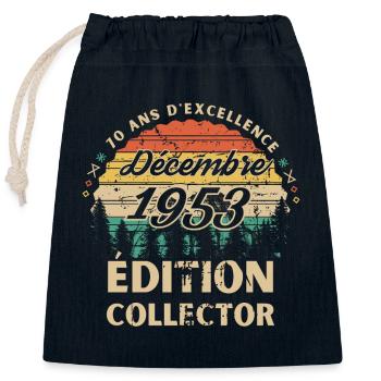 Anniversaire 70ans Décembre 1953 édition collector - Sac cadeau en coton avec cordon (25 x 30 cm) - bleu marine - Devant