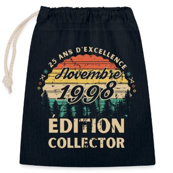 25 ans Novembre 1998 édition collector - Sac cadeau en coton avec cordon (25 x 30 cm) - bleu marine - Devant