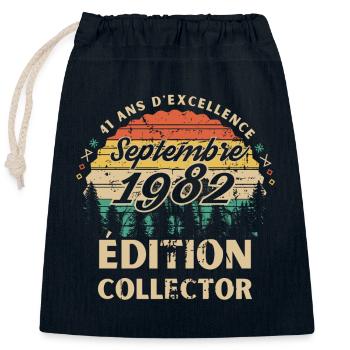 41 ans Septembre 1982 édition collector - Sac cadeau en coton avec cordon (25 x 30 cm) - bleu marine - Devant