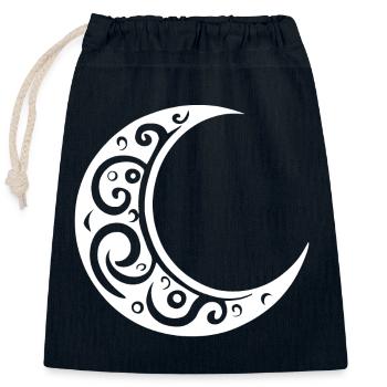 Mond, Mond Tattoo - Verschließbarer Geschenkbeutel aus Baumwolle (25x30cm) - Navy - Vorne