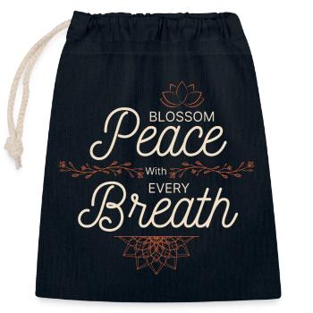 La paix à chaque souffle - Sac cadeau en coton avec cordon (25 x 30 cm) - bleu marine - Devant