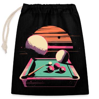 Billiards 90s - Closable cotton gift bag (25x30cm) - black - Front