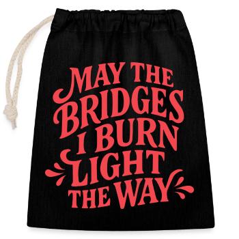 Go your way - Closable cotton gift bag (25x30cm) - black - Front