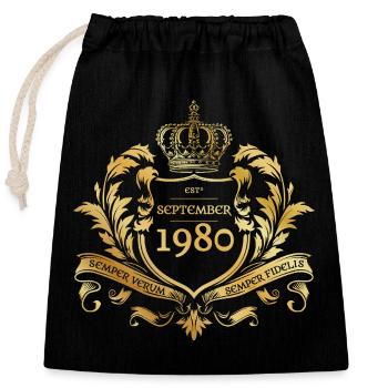 45e anniversaire Semper Verum - Création 09/1980 - Sac cadeau en coton avec cordon (25 x 30 cm) - noir - Devant