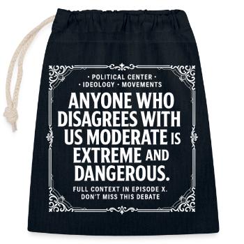 Political tension - Closable cotton gift bag (25x30cm) - navy - Front