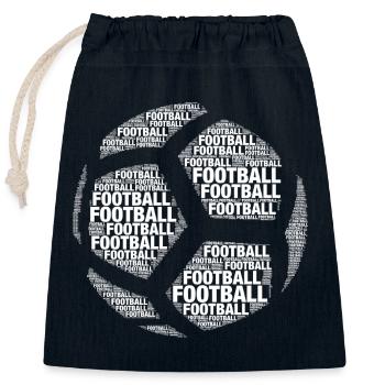 Football Ball Wortdesign – Weiß - Verschließbarer Geschenkbeutel aus Baumwolle (25x30cm) - Navy - Vorne