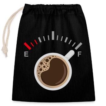 Vollgepumpt mit Kaffee - Verschließbarer Geschenkbeutel aus Baumwolle (25x30cm) - Schwarz - Vorne