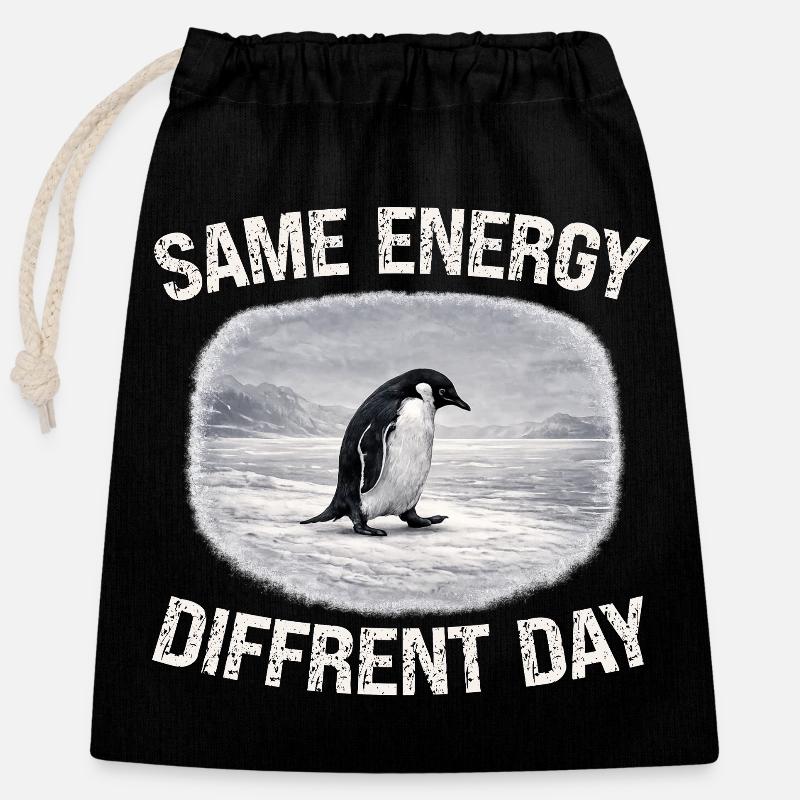 Journée de différence d’énergie - Sac cadeau en coton avec cordon (25 x 30 cm) - noir