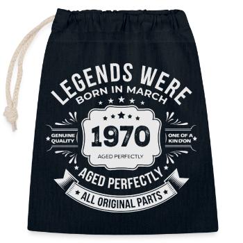 Mars 1970 anniversaire 1970 légendes Mars - Sac cadeau en coton avec cordon (25 x 30 cm) - bleu marine - Devant