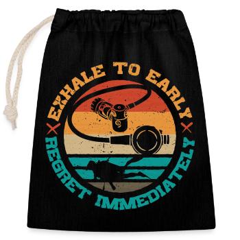 Divers Scuba Diving Diving - Closable cotton gift bag (25x30cm) - black - Front