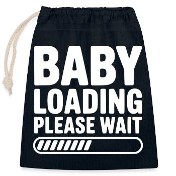 Chargement du bébé, veuillez patienter. - Sac cadeau en coton avec cordon (25 x 30 cm) - bleu marine - Devant