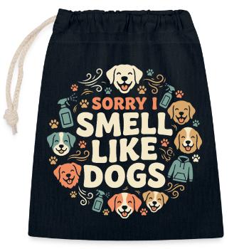Technicien en chenil, assistant en chenil, soins aux animaux - Sac cadeau en coton avec cordon (25 x 30 cm) - bleu marine - Devant