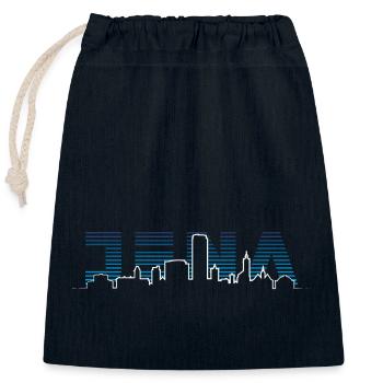 Jena Silhouette Skyline - Verschließbarer Geschenkbeutel aus Baumwolle (25x30cm) - Navy - Vorne