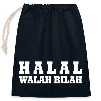 Halal - Verschließbarer Geschenkbeutel aus Baumwolle (25x30cm) - Navy - Vorne