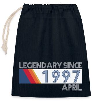 Retro SiFi Legendary since April 1997 - Birthday - Closable cotton gift bag (25x30cm) - navy - Front