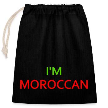Im moroccan - maroc - Sac cadeau en coton avec cordon (25 x 30 cm) - noir - Devant