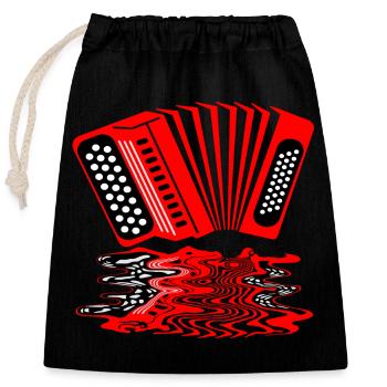 Musique de musicien d’accordéon - Sac cadeau en coton avec cordon (25 x 30 cm) - noir - Devant