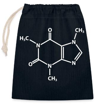 Koffein-Molekül - Verschließbarer Geschenkbeutel aus Baumwolle (25x30cm) - Navy - Vorne