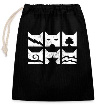 Clans: Clan du Tonnerre, Clan du Tonnerre, Guerrier, Chats, Étoile de Feu - Sac cadeau en coton avec cordon (25 x 30 cm) - noir - Devant