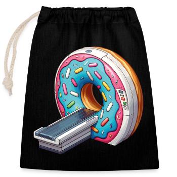 Manip Radio-Scanner MRT-Radiologie Donut der Wahrheit - Verschließbarer Geschenkbeutel aus Baumwolle (25x30cm) - Schwarz - Vorne