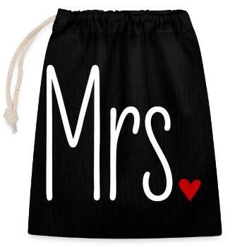 Matching Look Mr and Mrs Valentine's Day Matching Pair - Closable cotton gift bag (25x30cm) - black - Front