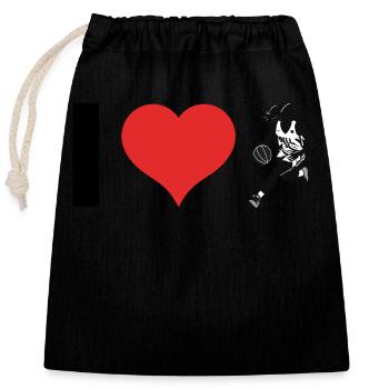 I love Basketball - Sports Design - Closable cotton gift bag (25x30cm) - black - Front