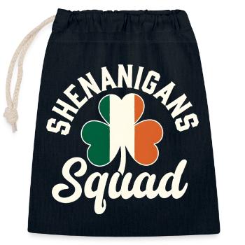 Shenanigans Squad Shamrock - Closable cotton gift bag (25x30cm) - navy - Front