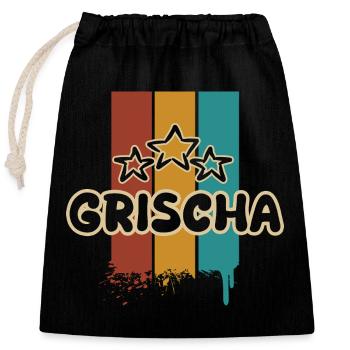 Gift idea Grischa - Closable cotton gift bag (25x30cm) - black - Front